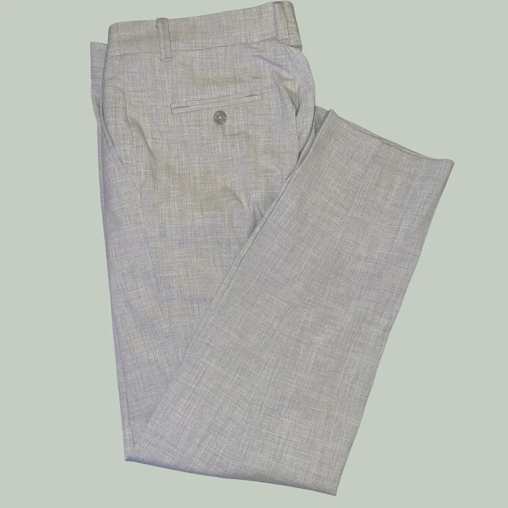 IZOD Dress Pants Kids Size 14 Light Grey Heathered‎ Flat Front Trousers